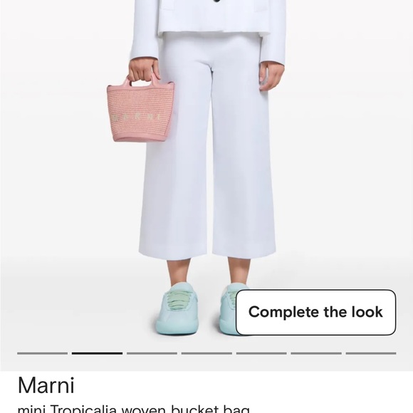 Marni Pink Mini Woven Bag with Curved Handle - Picture 2 of 7